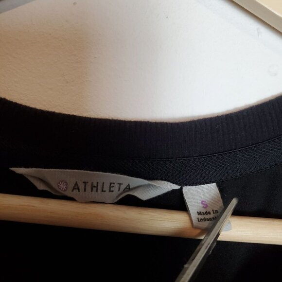 ATHLETA Small Topanga‎ Tee Dress Black Ruched Skirt T-shirt Mini - Picture 4 of 9